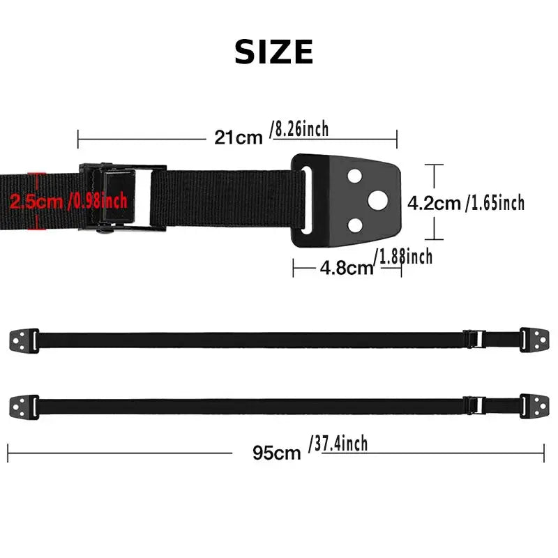 2-Pack No-Drill TV Anti-Tip Safety Straps