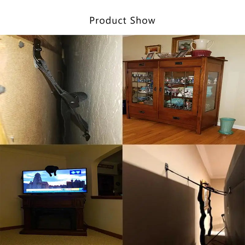 2-Pack No-Drill TV Anti-Tip Safety Straps