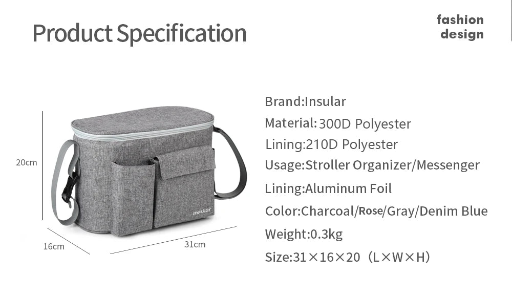 Stroller Diaper & Bottle Storage Bag