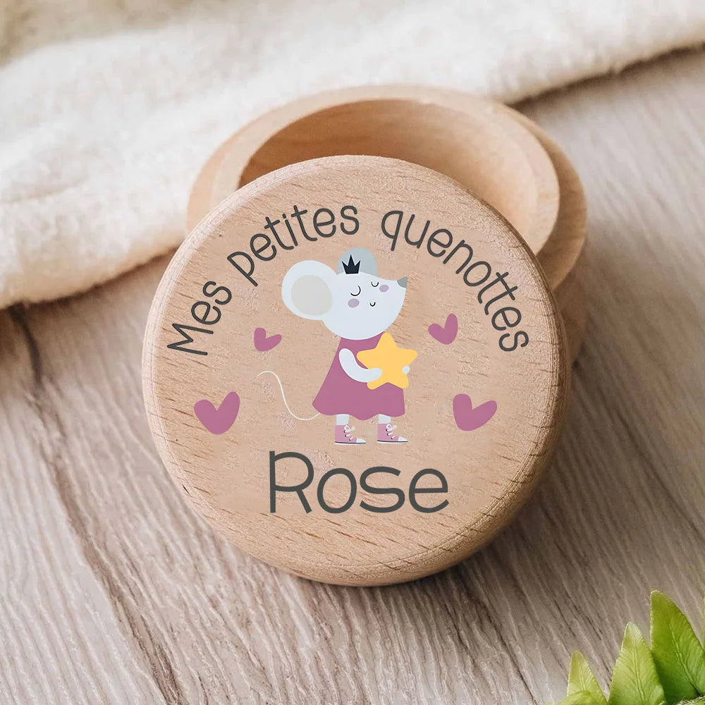 Wooden Baby Tooth Trinket Box
