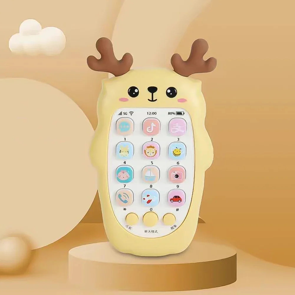 Cartoon Baby Phone Toy with Music & Teether