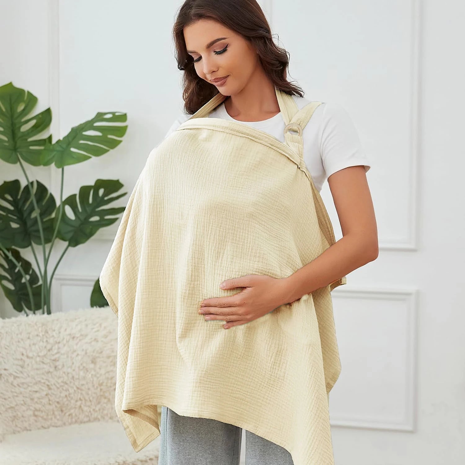 Muslin Nursing Cover with Arch Neckline