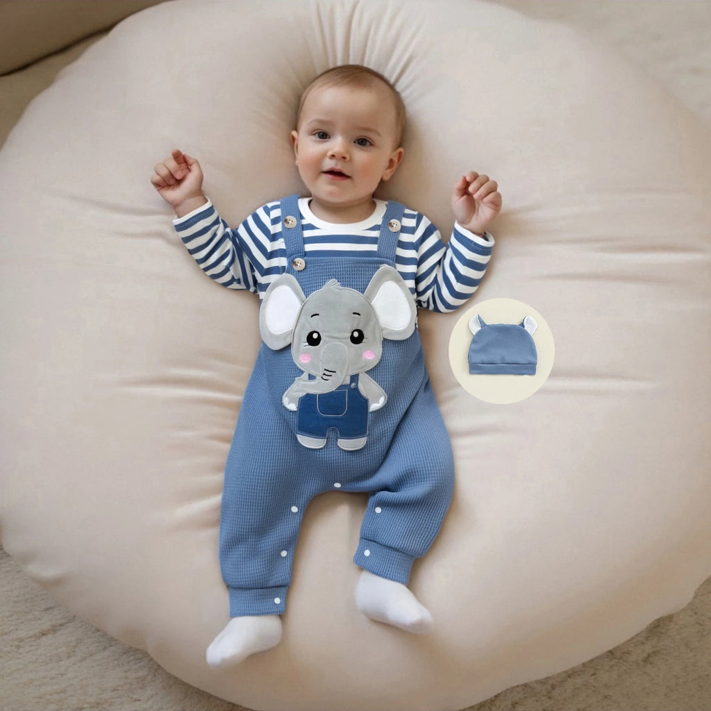 Baby Boy 3-Piece Overalls Set