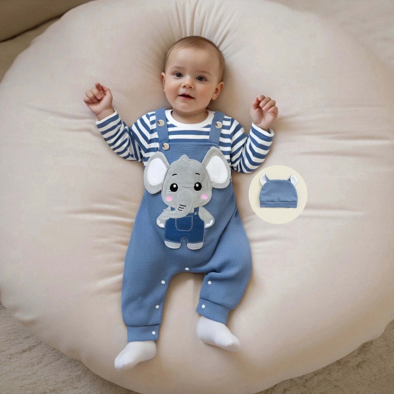 Baby Boy 3-Piece Overalls Set