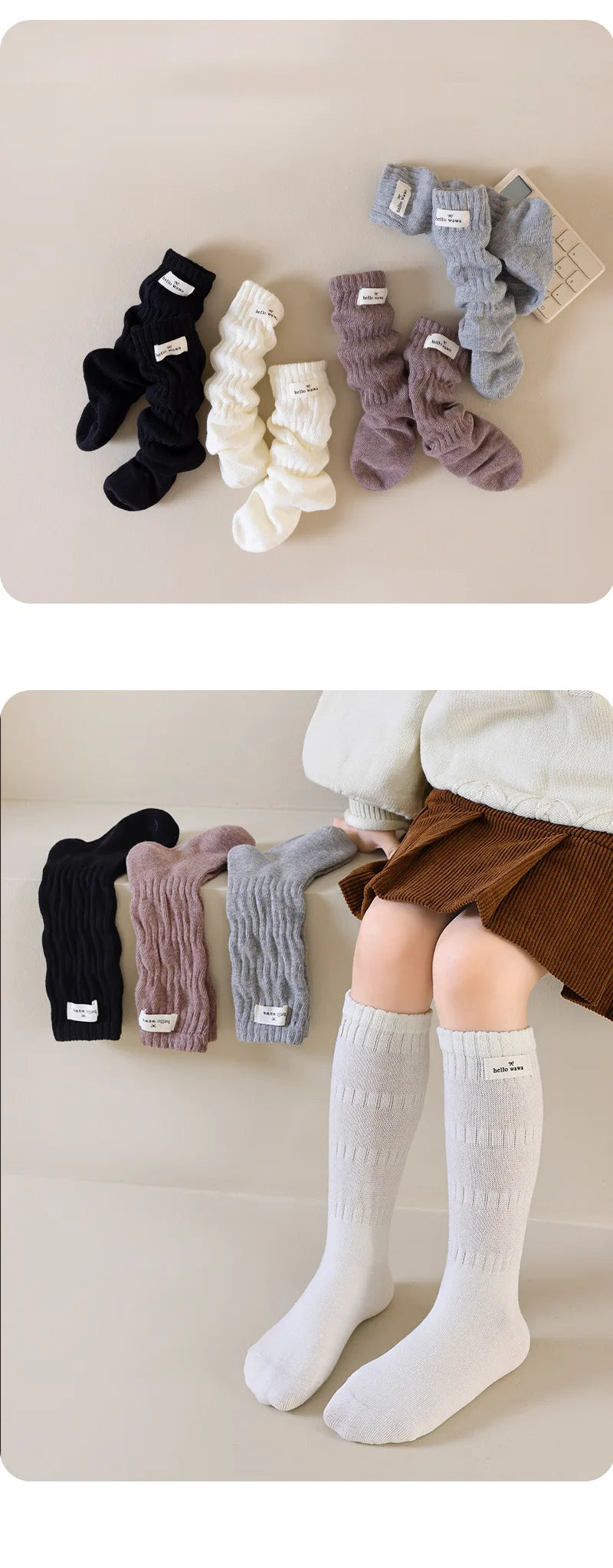 Retro Cotton Knee High Girls Socks