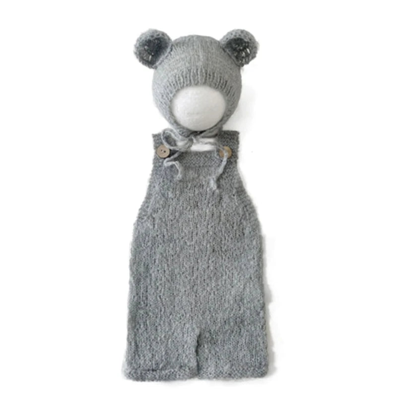 Newborn Bear Hat Romper Outfit