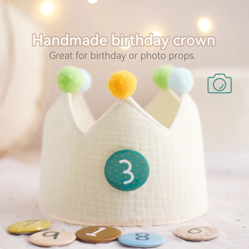 Baby Birthday Crown Hat Set