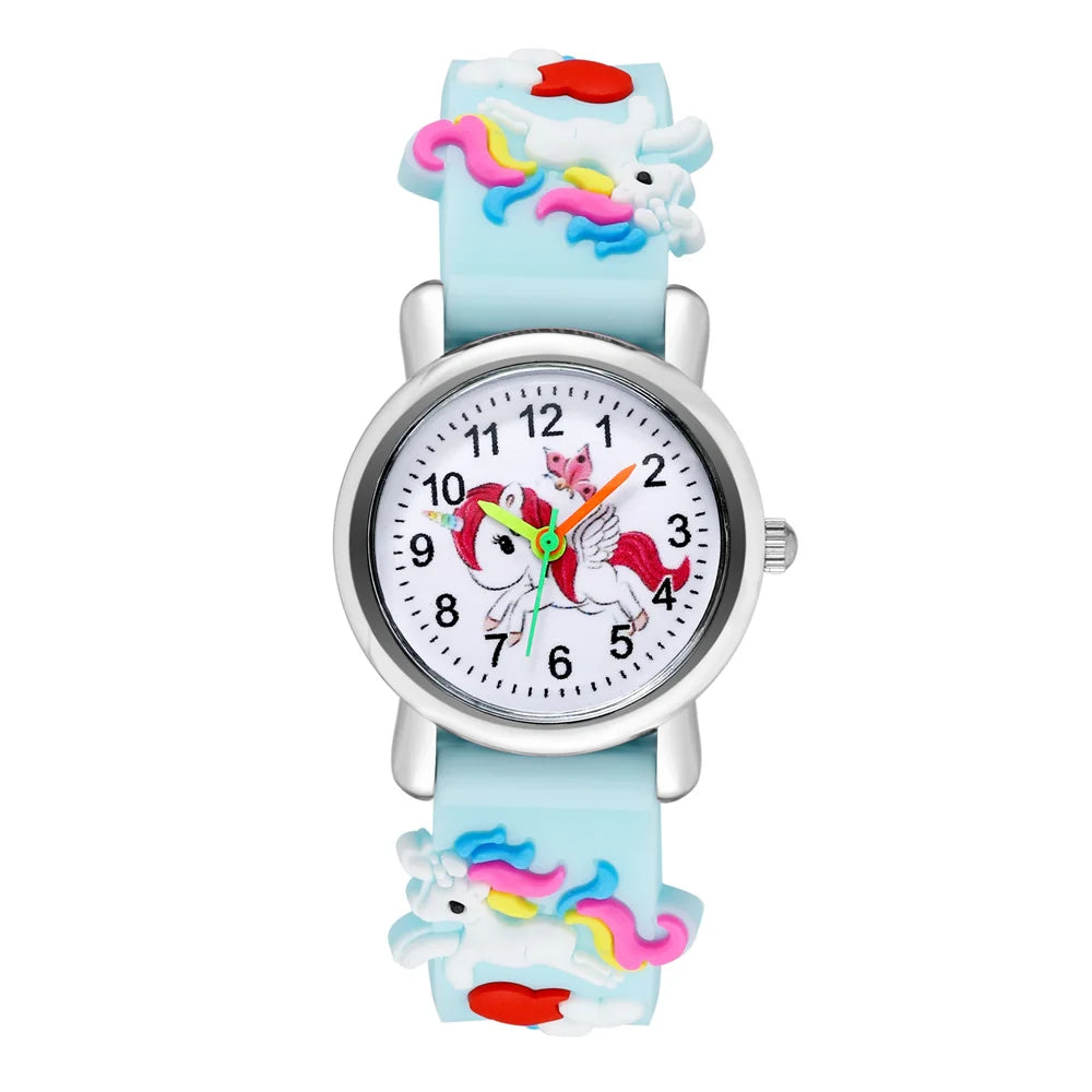Cute Unicorn Children's watch Candy color Silicone band Cartoon watch