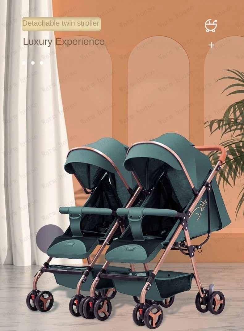 Detachable Twin Baby Stroller