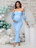 Off-Shoulder Maternity Gown