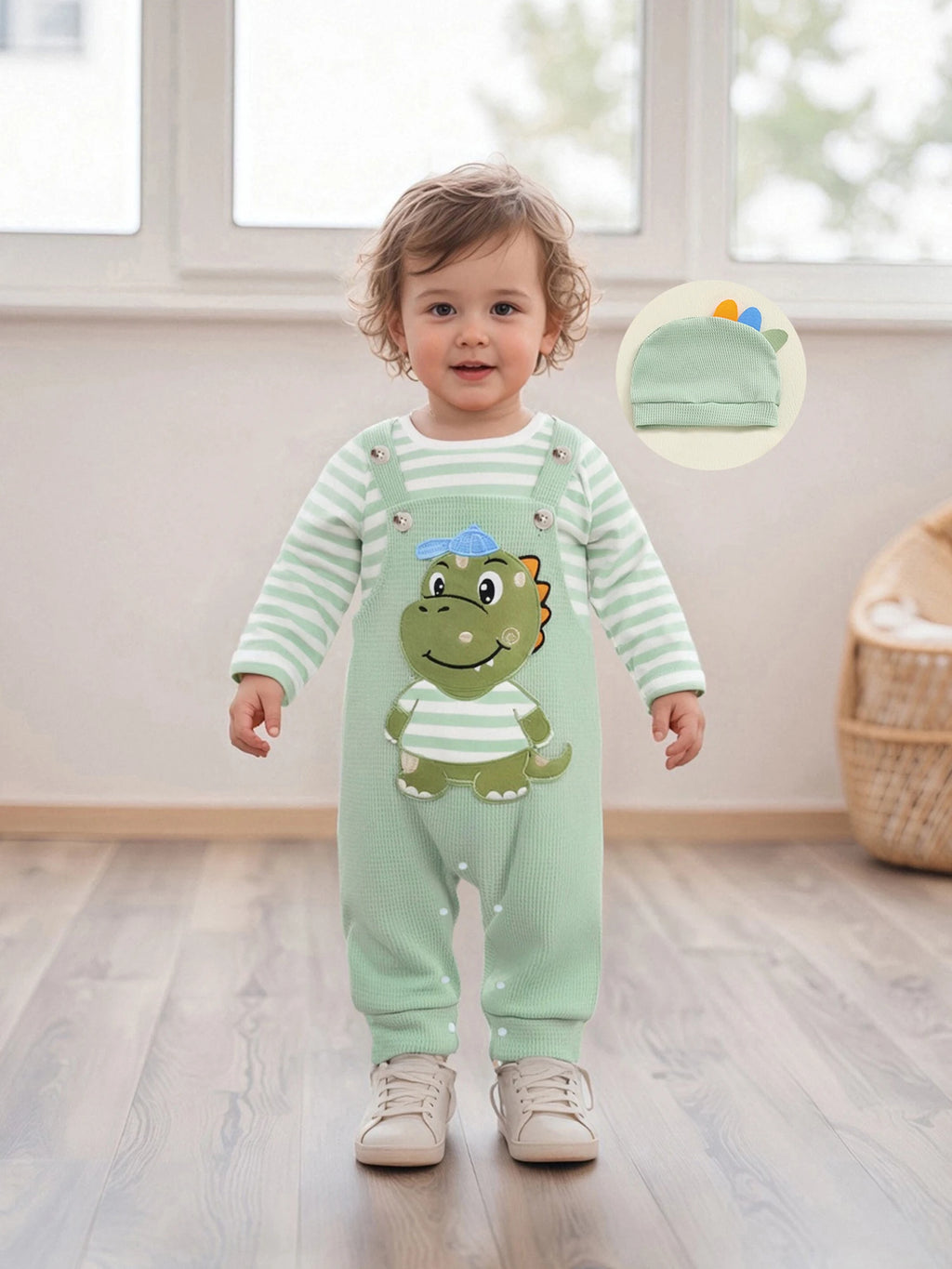 Baby Boy 3-Piece Overalls Set