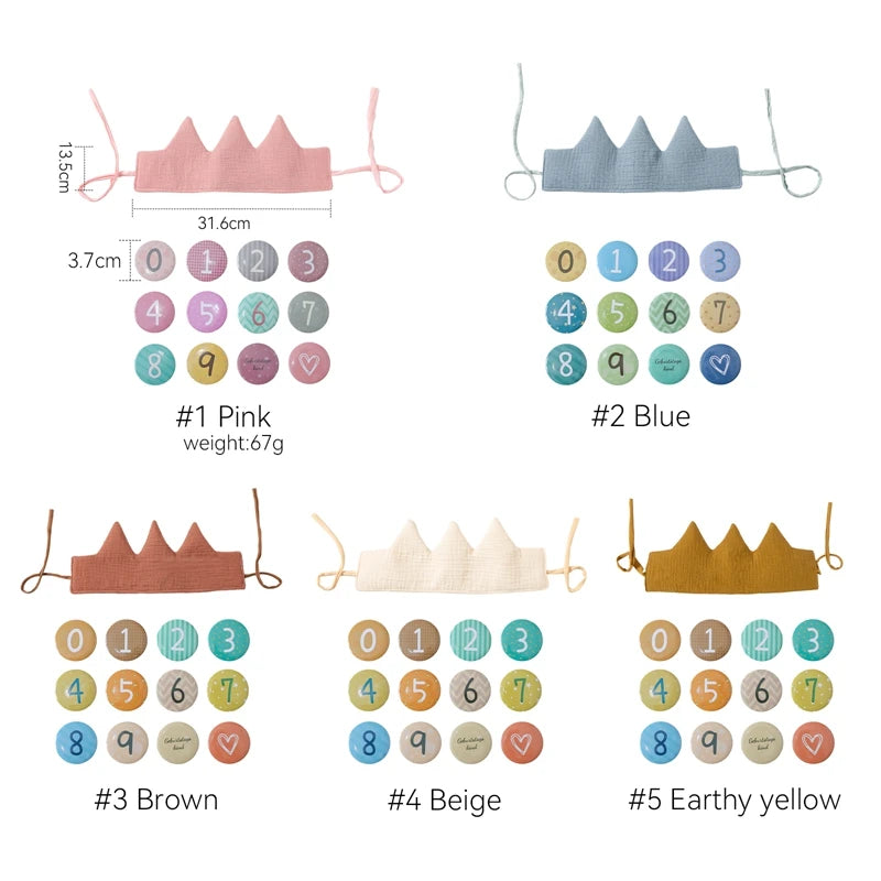 Baby Birthday Crown Hat Set