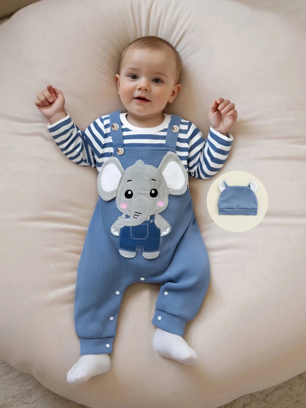 Baby Boy 3-Piece Overalls Set