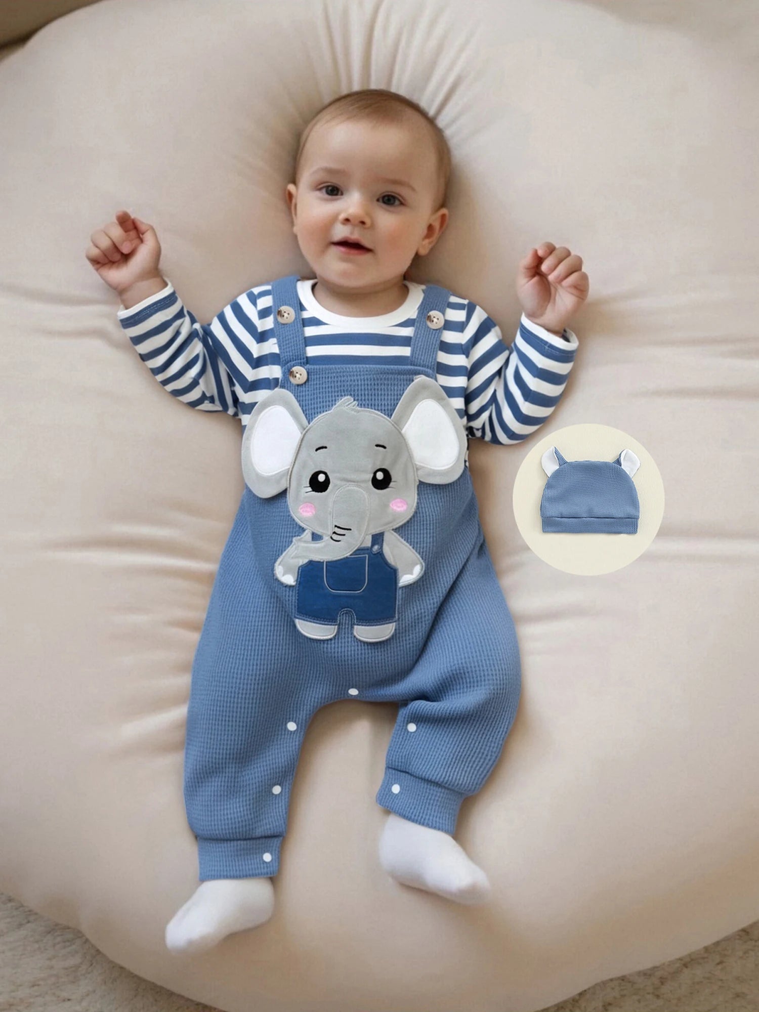 Baby Boy 3-Piece Overalls Set