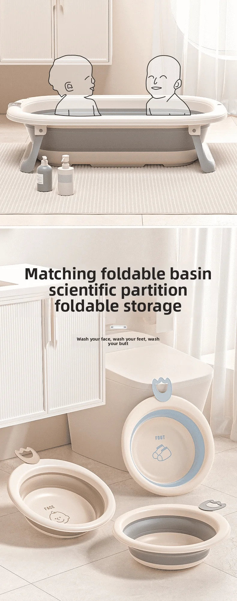 Smart Foldable Baby Bathtub