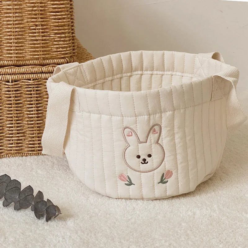 Cotton Embroidery Crib Organizer Mommy Bag