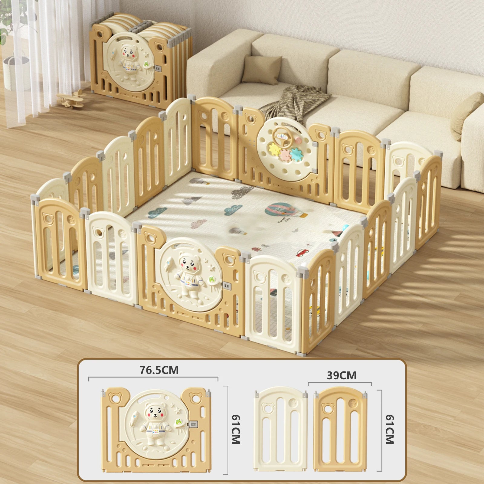 Baby Playpen with Safety Fence