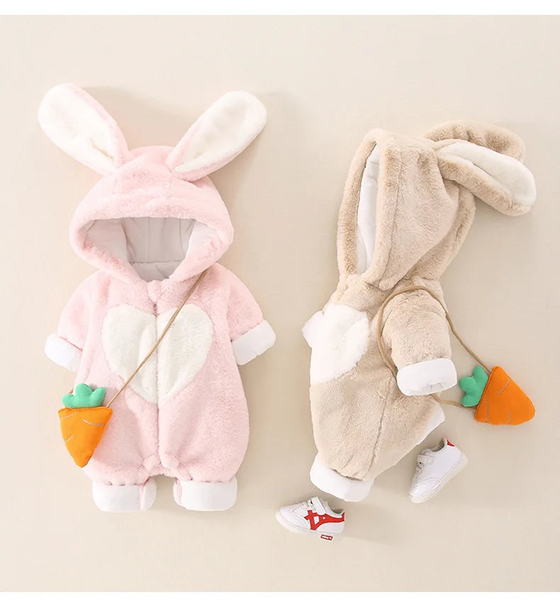 Baby Hooded Warm Romper Jumpsuit