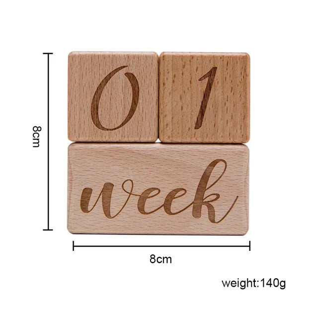 7-Piece Wooden Baby Monthly Milestone Card Set
