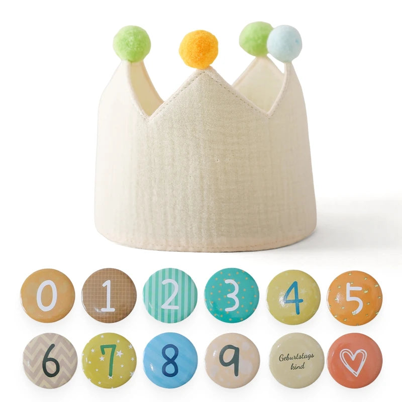 Baby Birthday Crown Hat Set