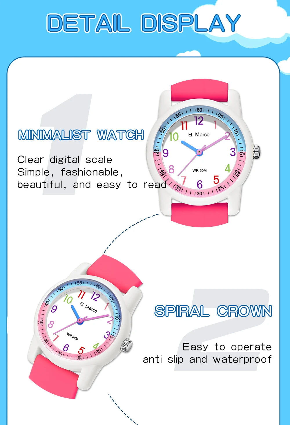 SANDA Kids Sports Quartz Watch