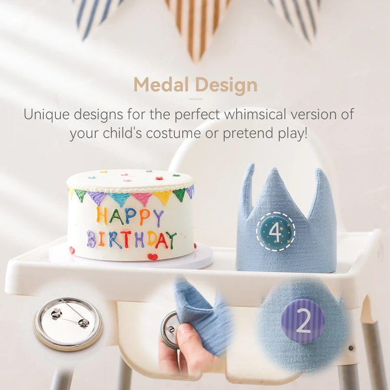 Baby Birthday Crown Hat Set