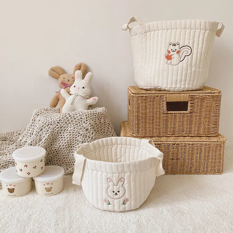 Cotton Embroidery Crib Organizer Mommy Bag