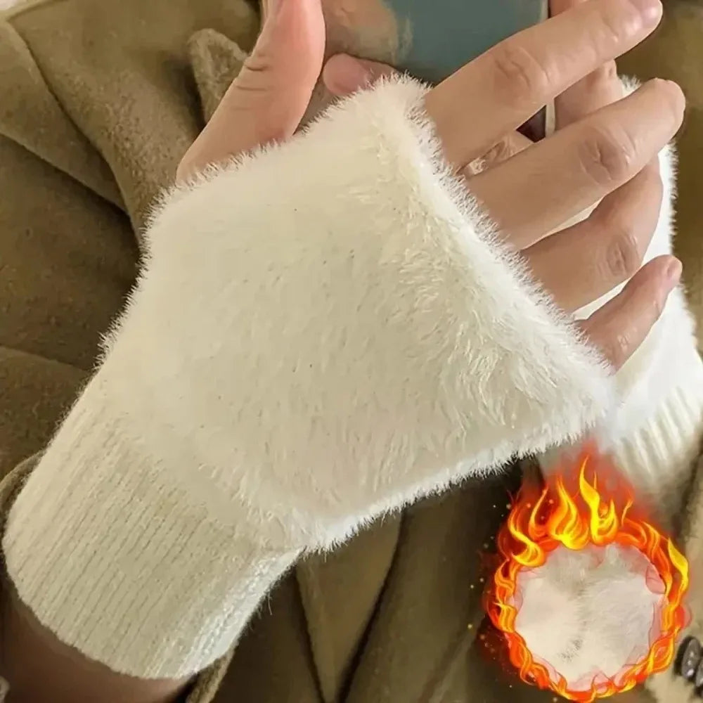 Women's Half-Finger Winter Gloves