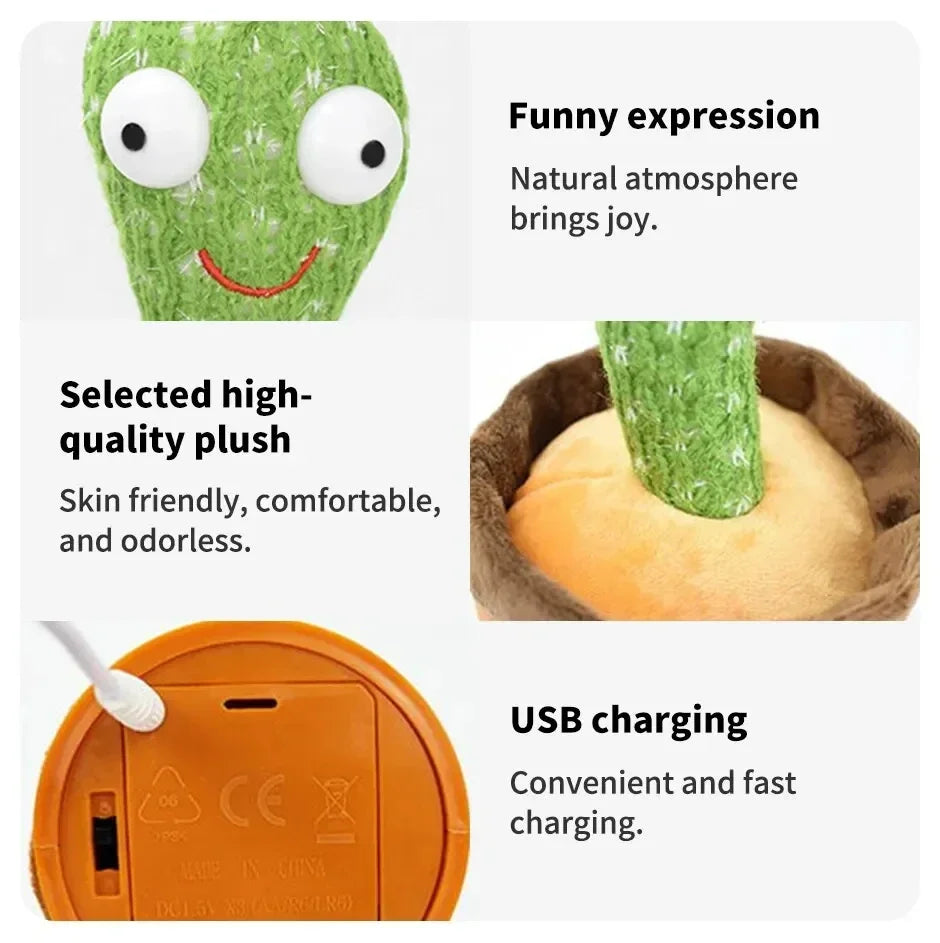 Dancing Cactus Talking Plush Toy with Voice Changer