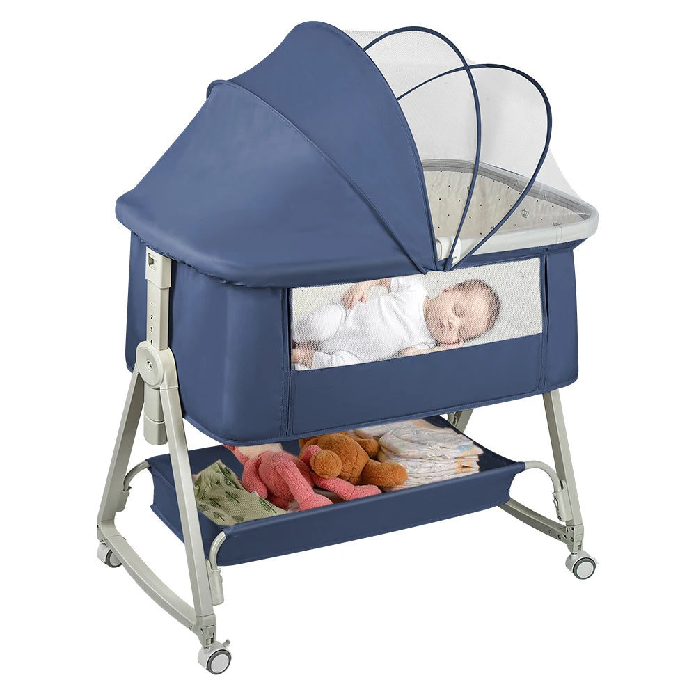Baby Crib with Mattress & Wheels