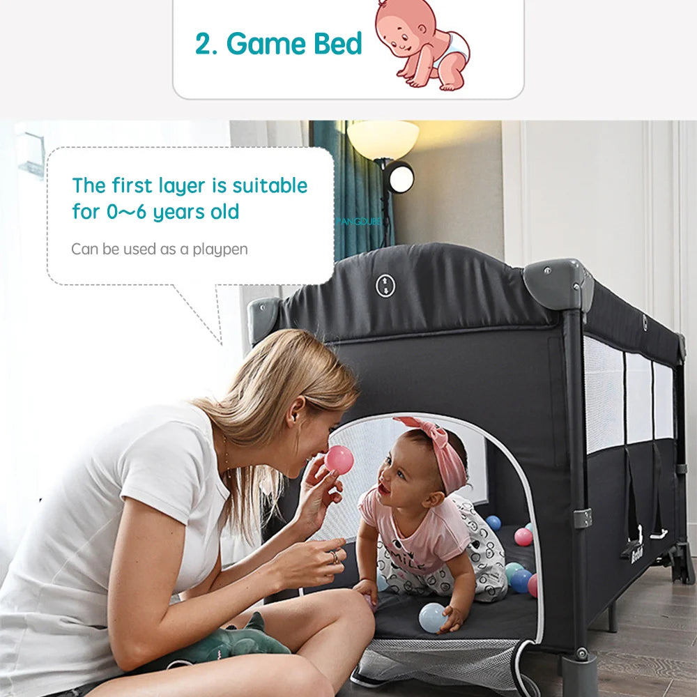 PANGDUBE Foldable Baby Crib