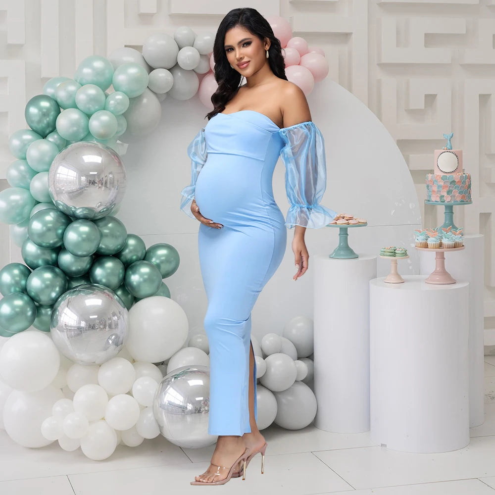 Off-Shoulder Maternity Gown
