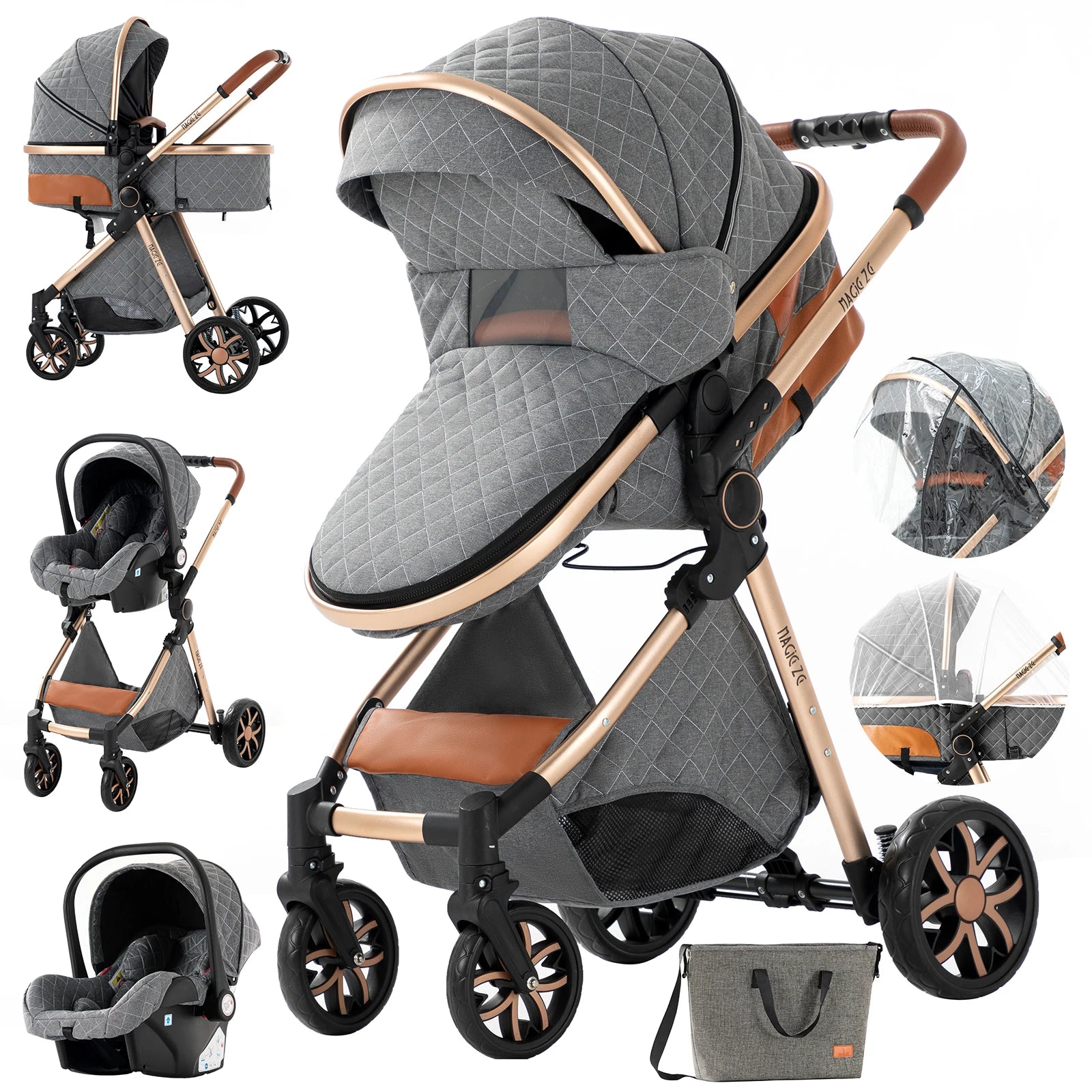 3-in-1 Multifunctional Portable Baby Stroller