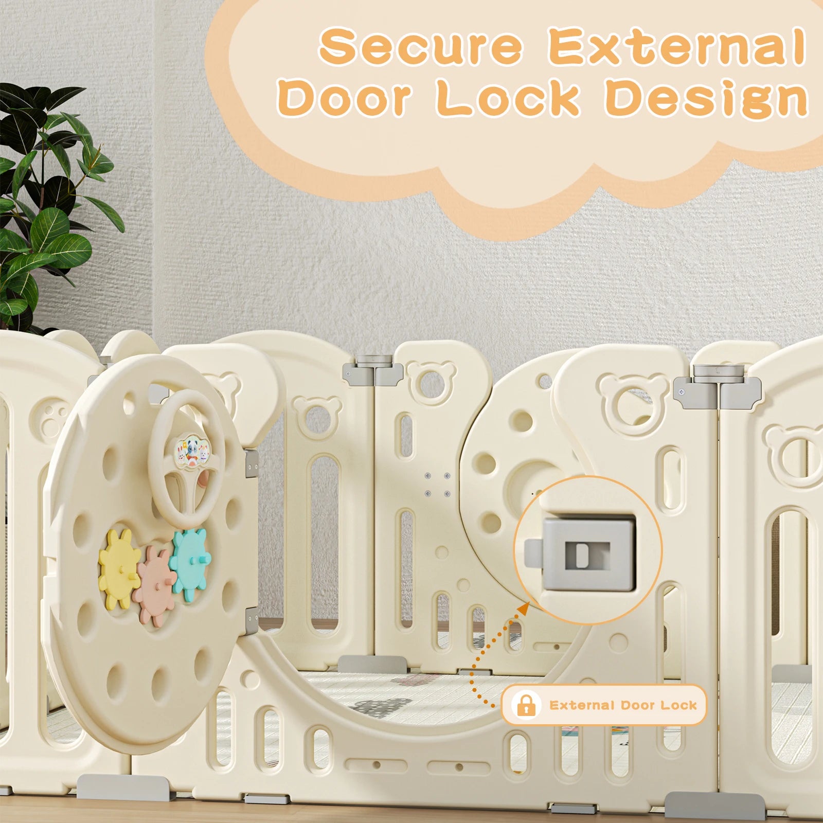 Baby Playpen with Safety Fence
