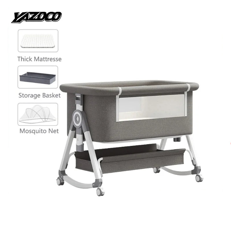 3-in-1 Bedside Baby Crib with Mosquito Net
