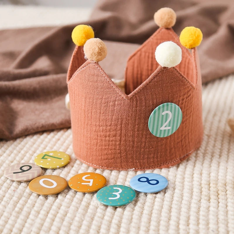 Baby Birthday Crown Hat Set