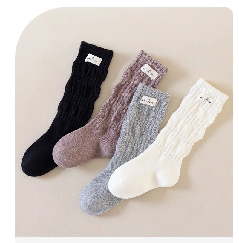 Retro Cotton Knee High Girls Socks