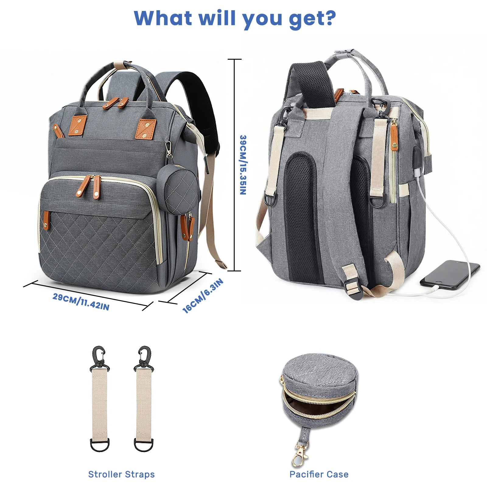 Diaper Backpack with Changing Pad