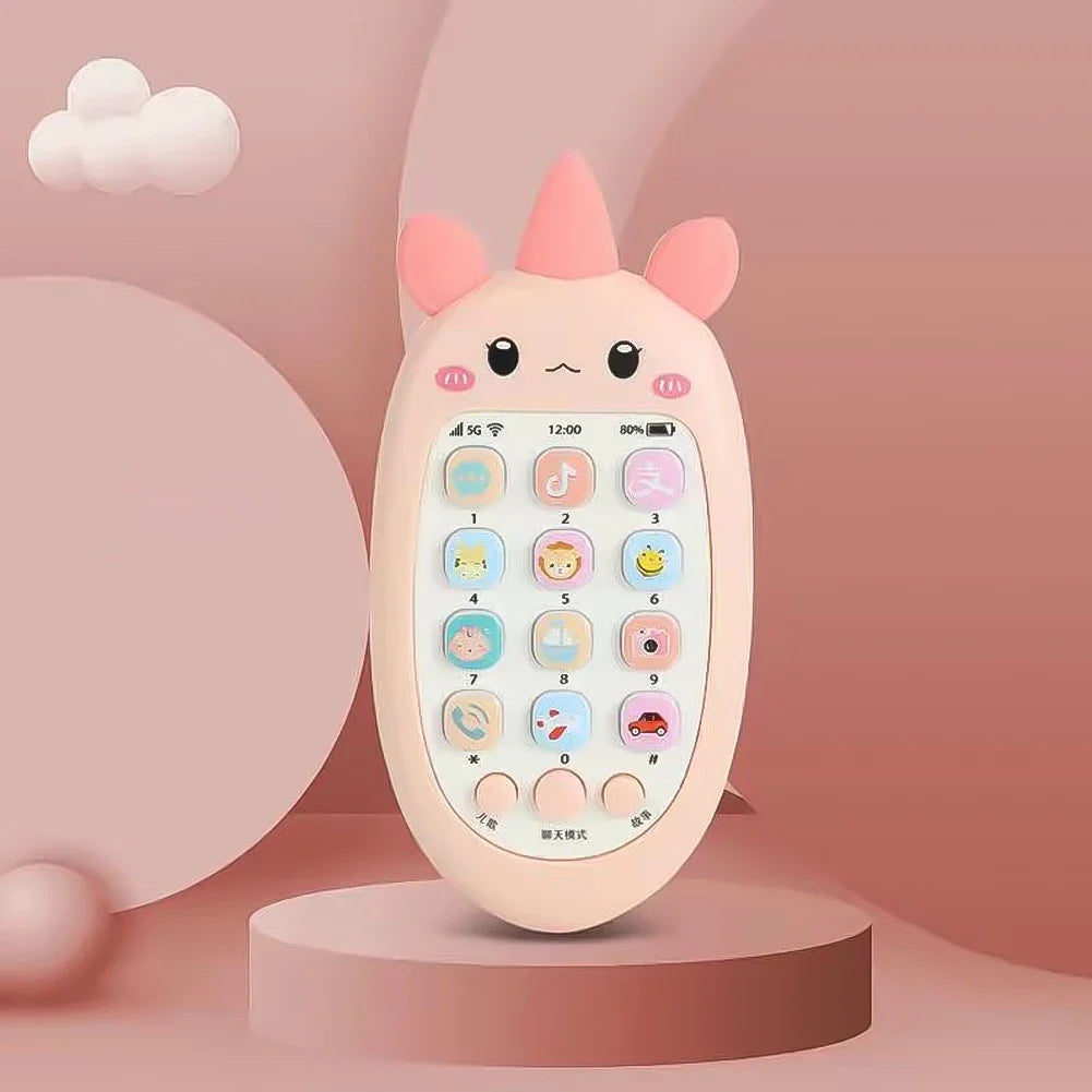 Cartoon Baby Phone Toy with Music & Teether