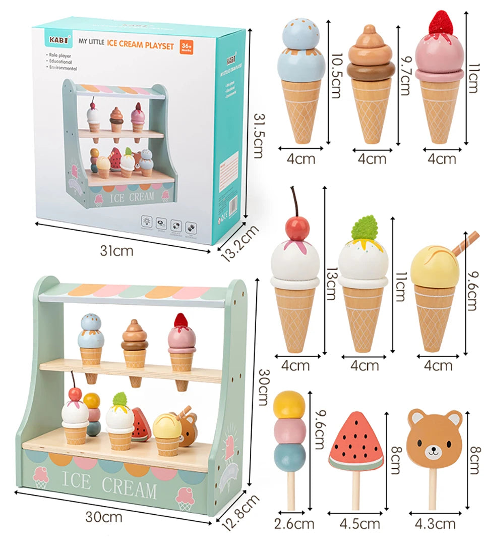 Wooden Ice Cream Play Set