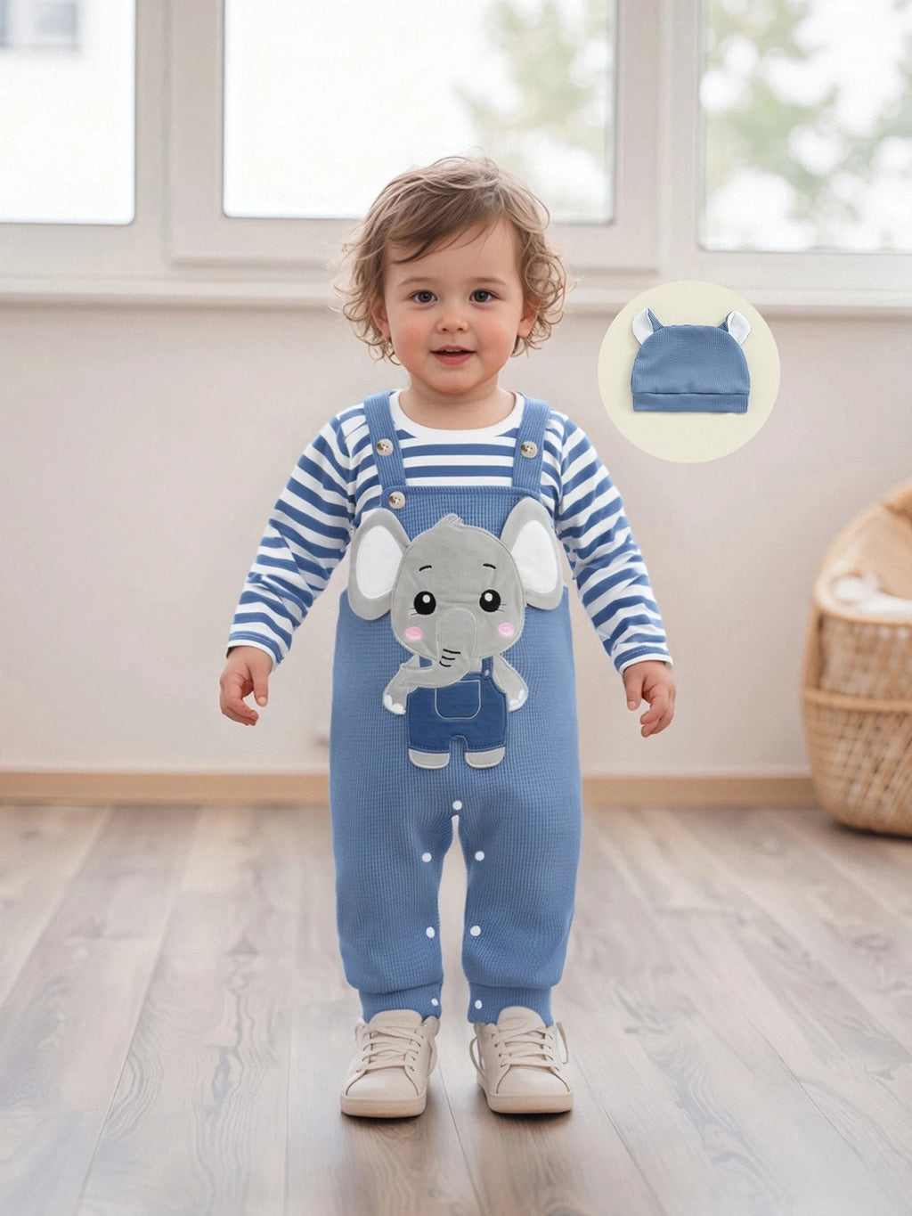 Baby Boy 3-Piece Overalls Set