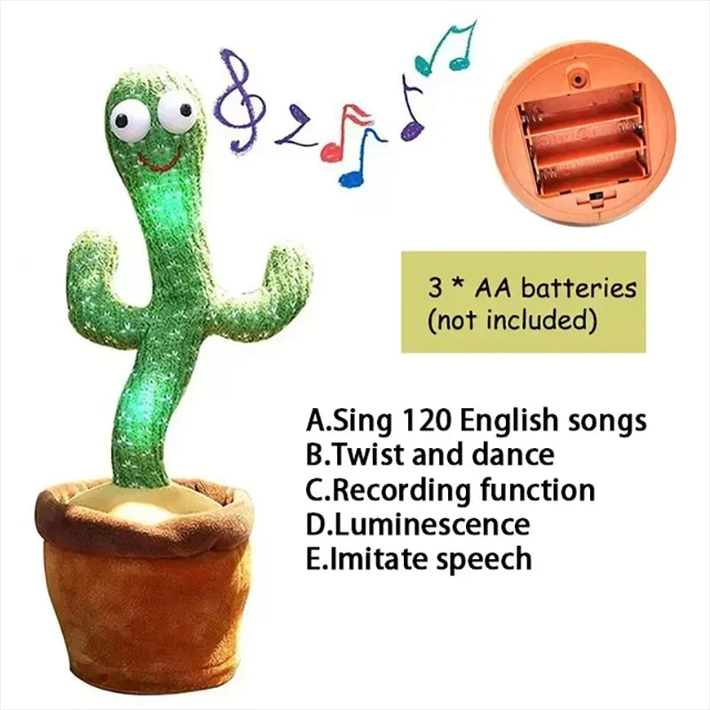 Dancing Cactus Talking Plush Toy with Voice Changer
