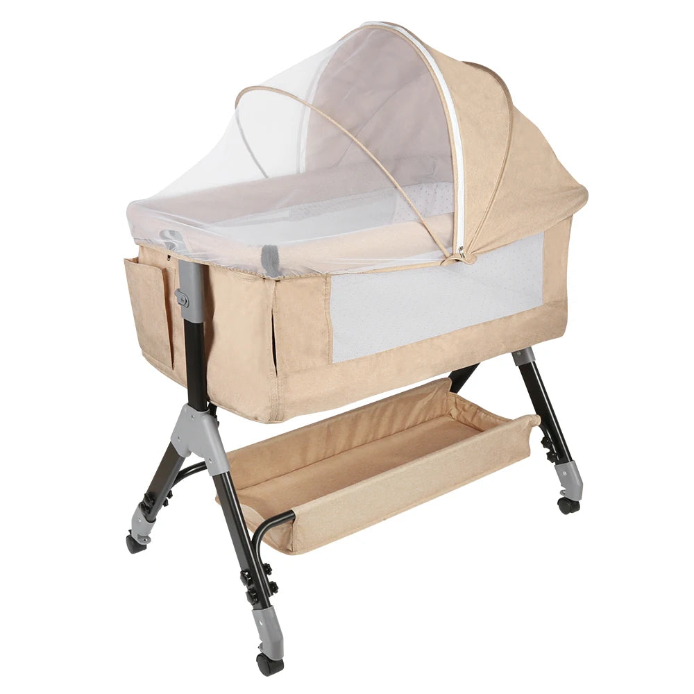 Height-Adjustable Baby Bedside Co-Sleeper Crib