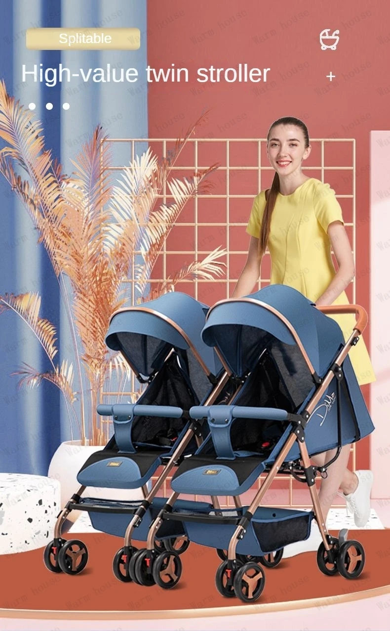 Detachable Twin Baby Stroller