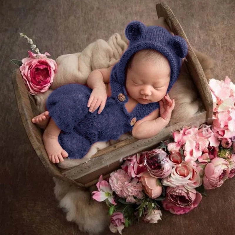 Newborn Bear Hat Romper Outfit