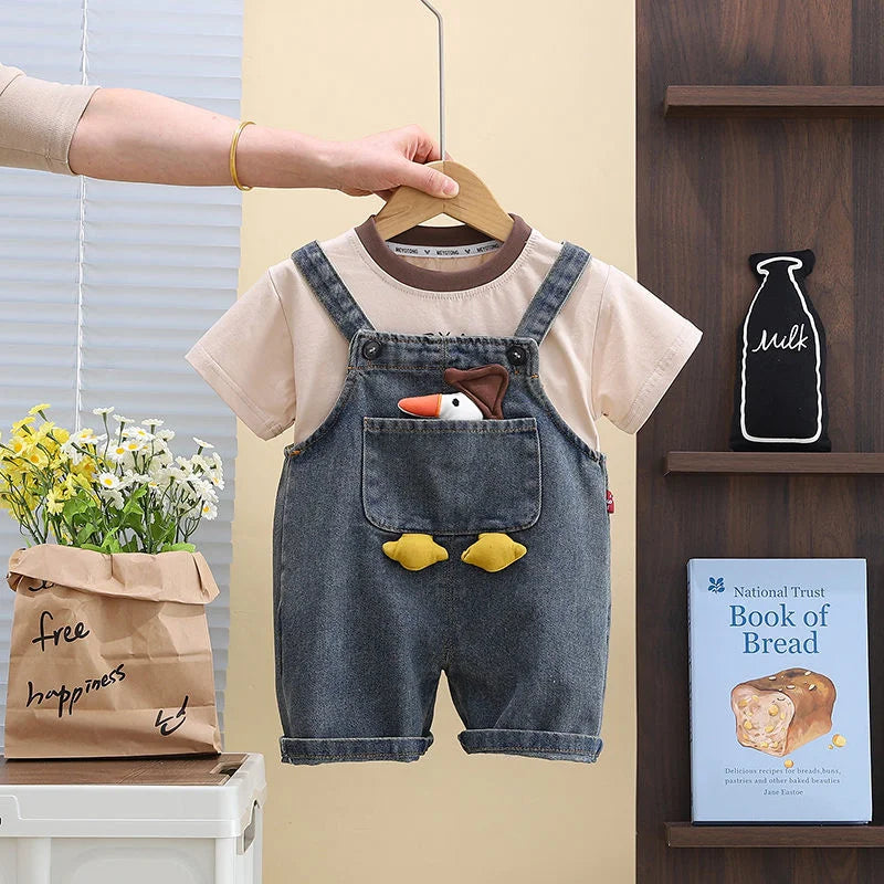 Baby T-Shirt & Denim Overalls