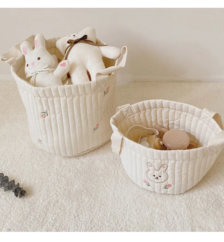 Cotton Embroidery Crib Organizer Mommy Bag