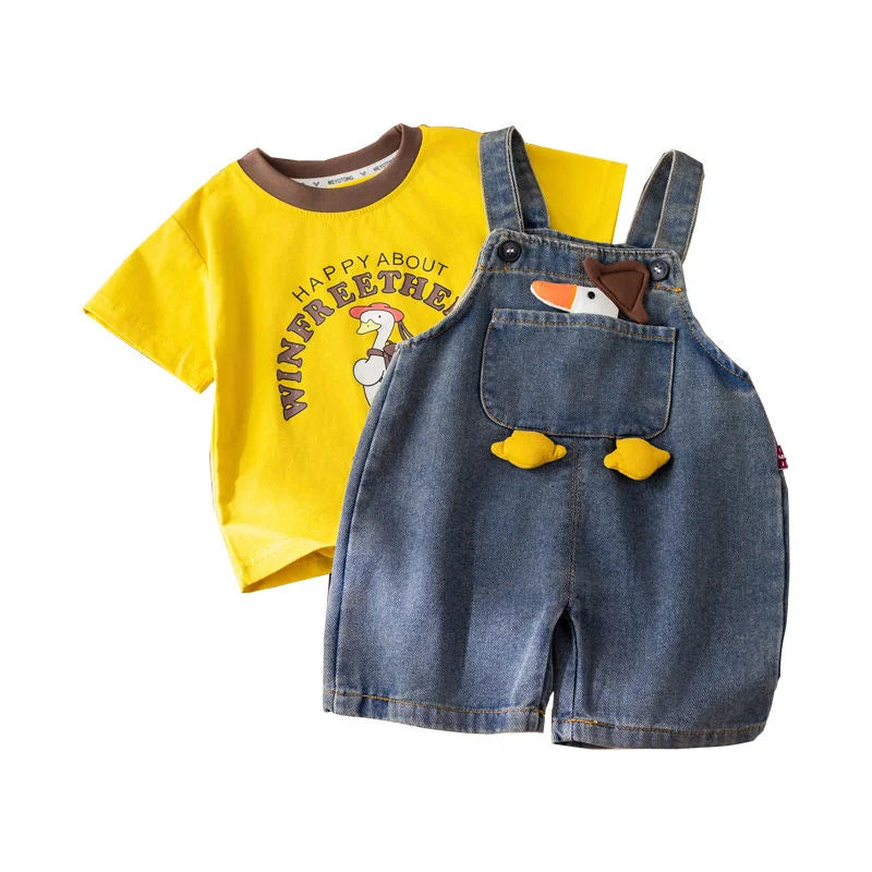 Baby T-Shirt & Denim Overalls