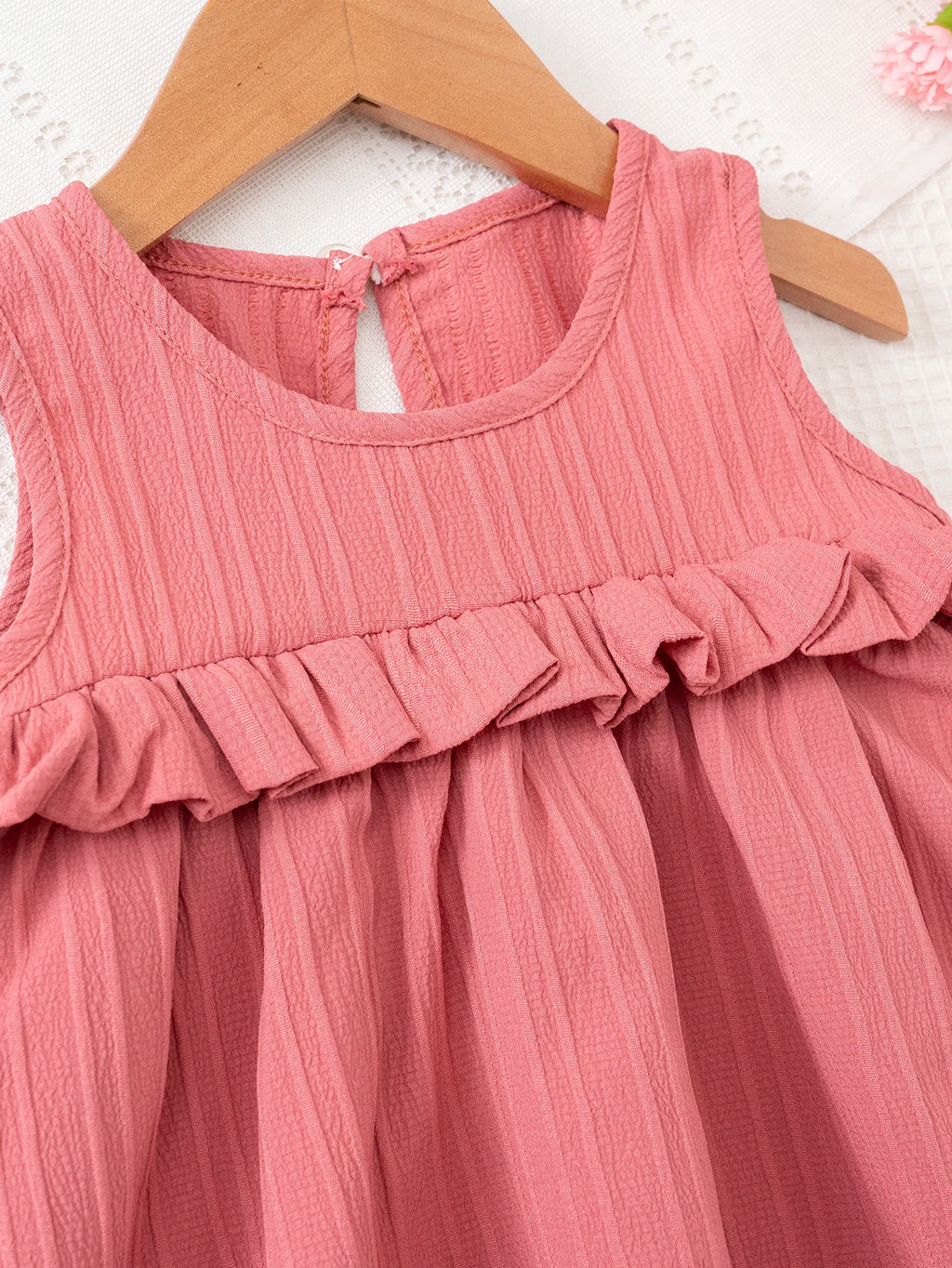 Girls Ruffle Hem Casual Dress