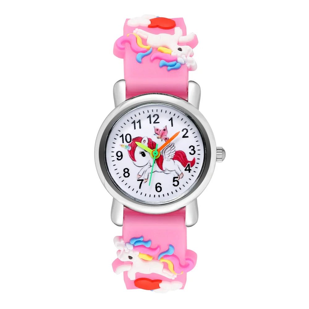 Cute Unicorn Children's watch Candy color Silicone band Cartoon watch